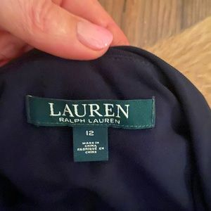 Ralph Lauren one shoulder navy blue evening dress